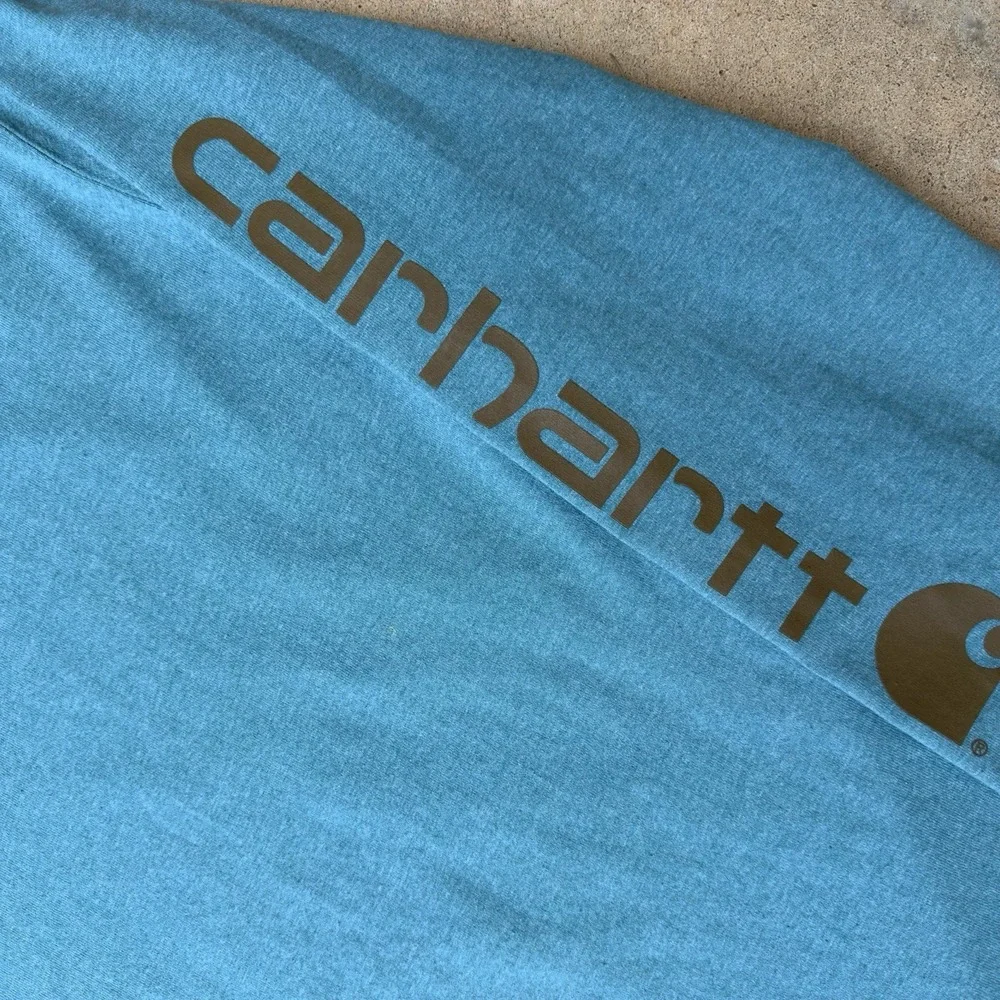 Carhartt‎ Loose Fit Heavyweight Long Sleeve Logo Original Blue Men's Large